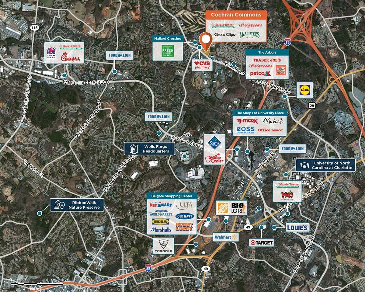Cochran Commons Trade Area Map for Charlotte, NC 28262