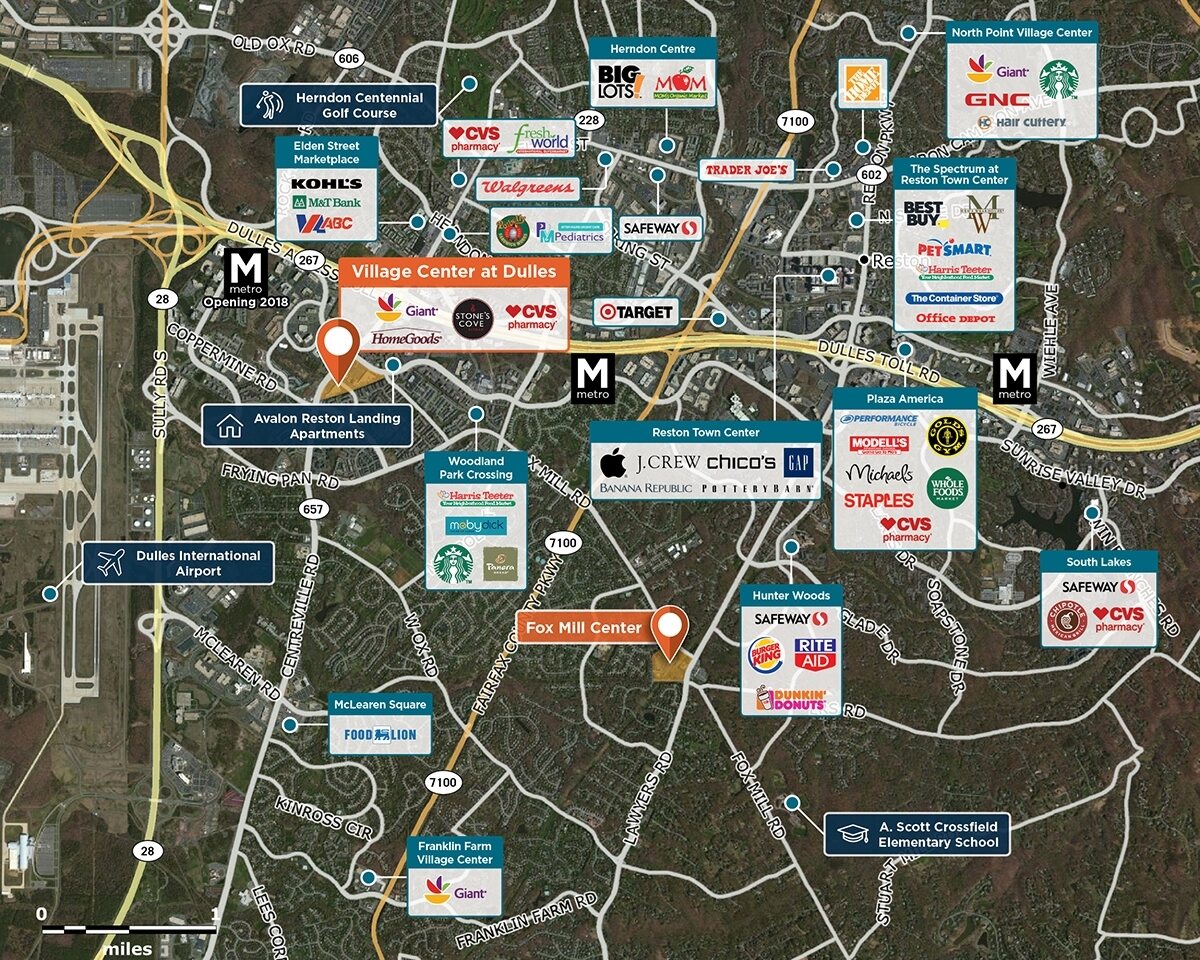 Village Center at Dulles Trade Area Map for Herndon, VA 20171