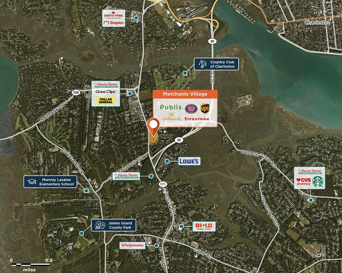 Merchants Village Trade Area Map for Charleston, SC 29412
