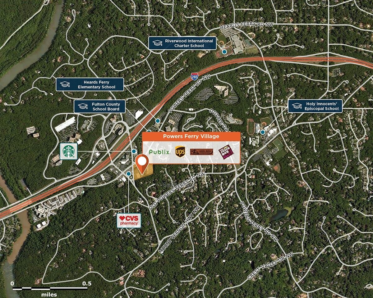 Powers Ferry Village Trade Area Map for Atlanta, GA 30339