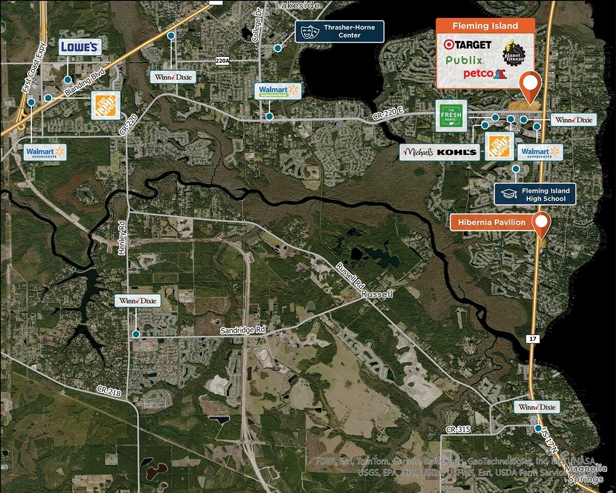 Fleming Island Trade Area Map for Orange Park, FL 32003