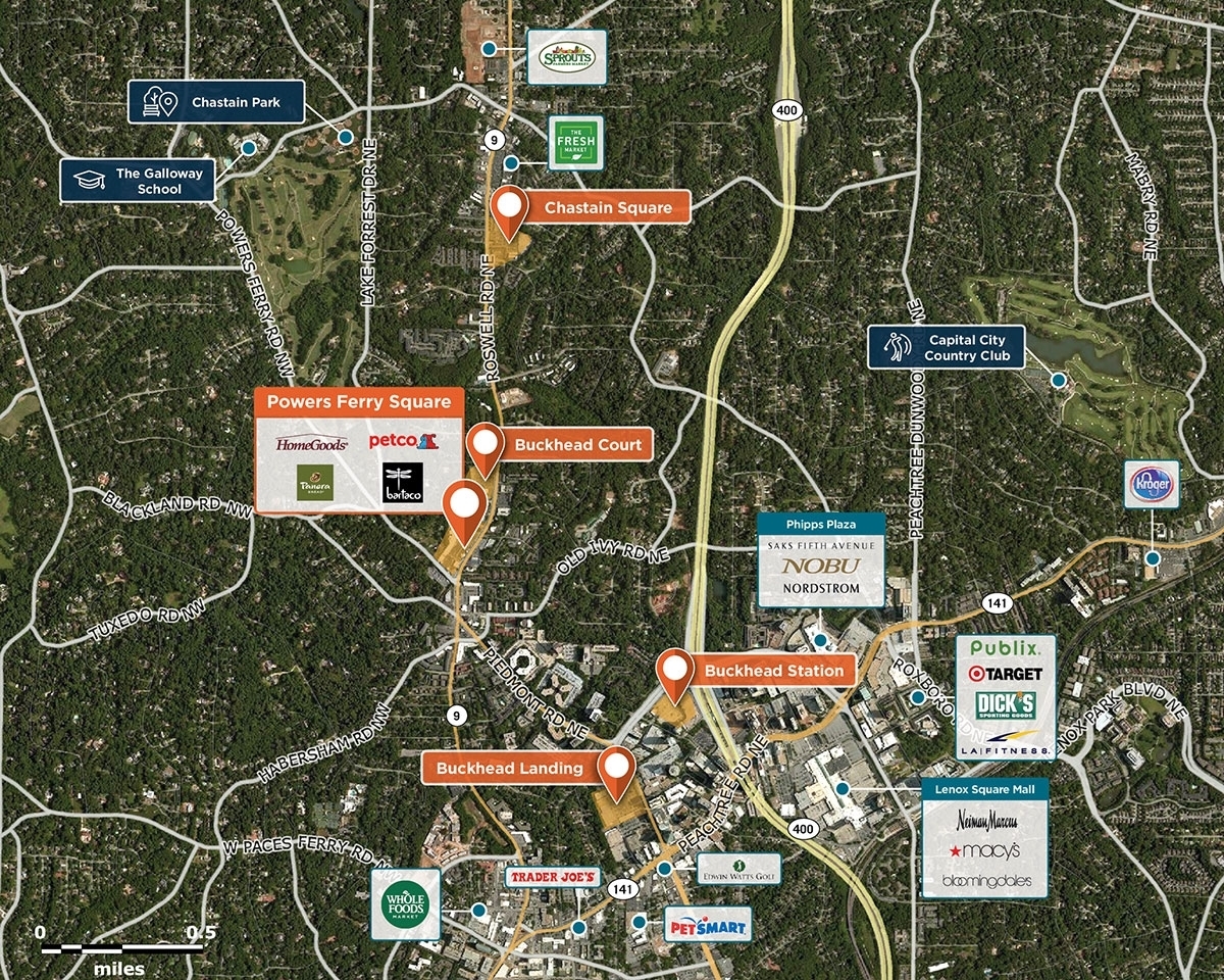 Powers Ferry Square Trade Area Map for Atlanta, GA 30342