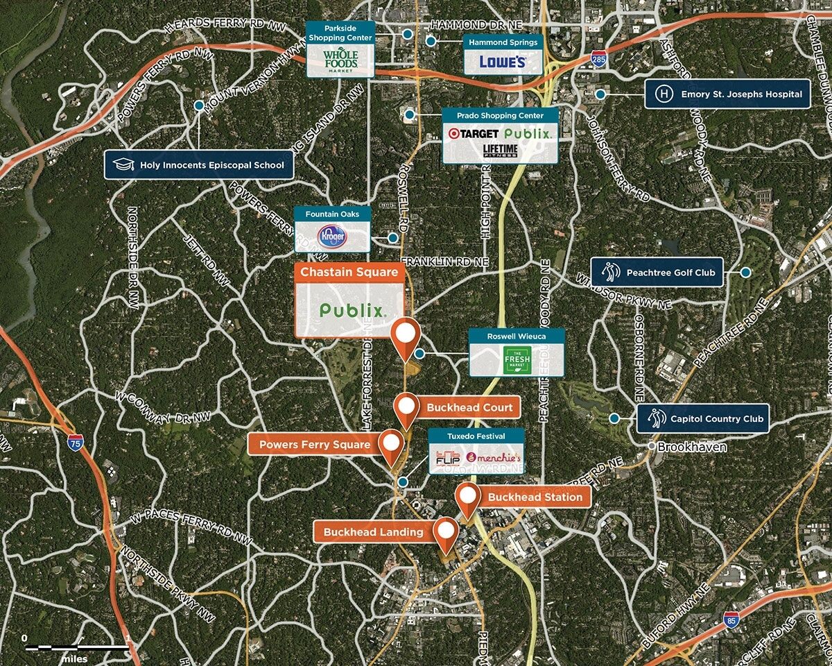 Chastain Square Trade Area Map for Atlanta, GA 30342