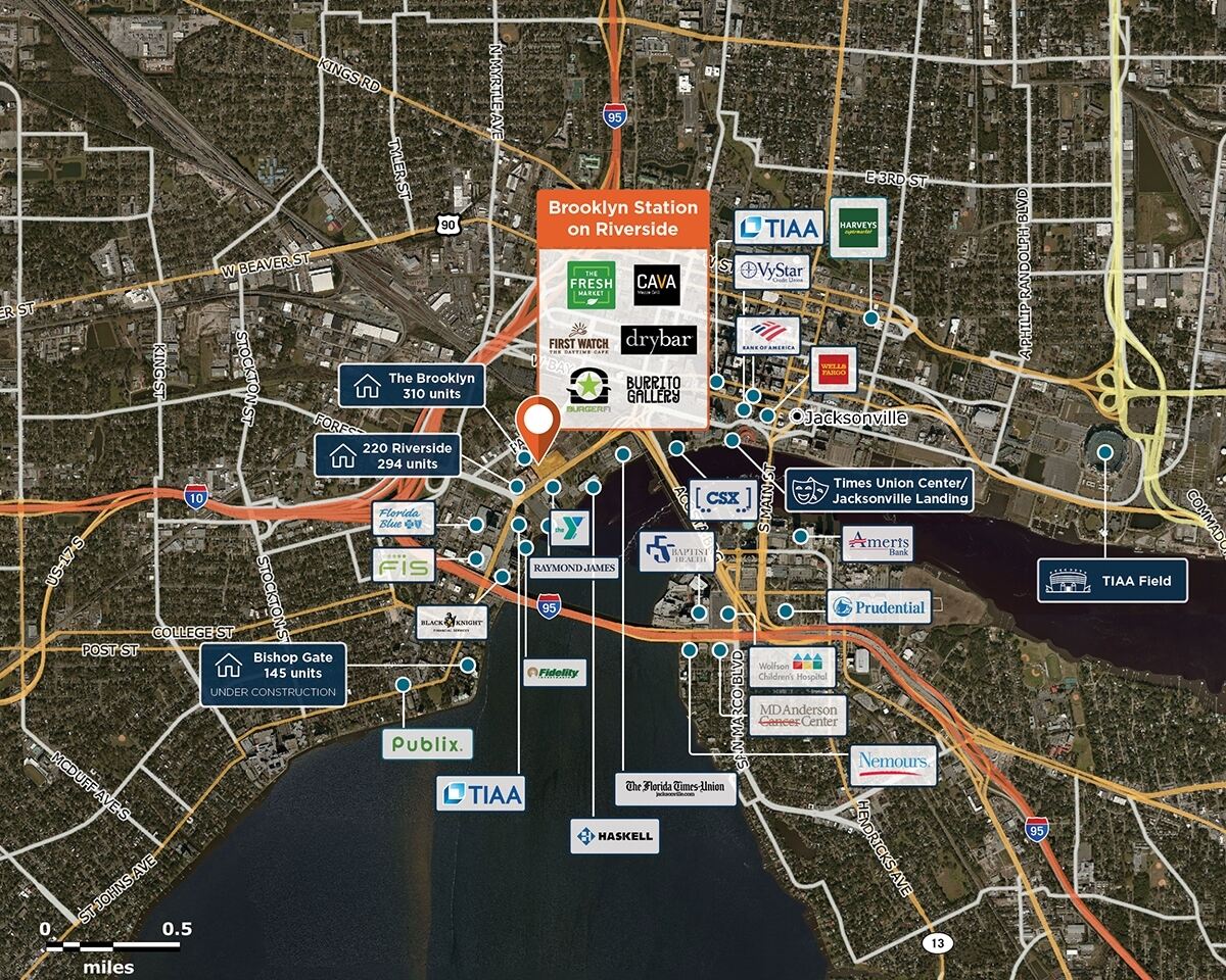 Brooklyn Station on Riverside Trade Area Map for Jacksonville, FL 32202
