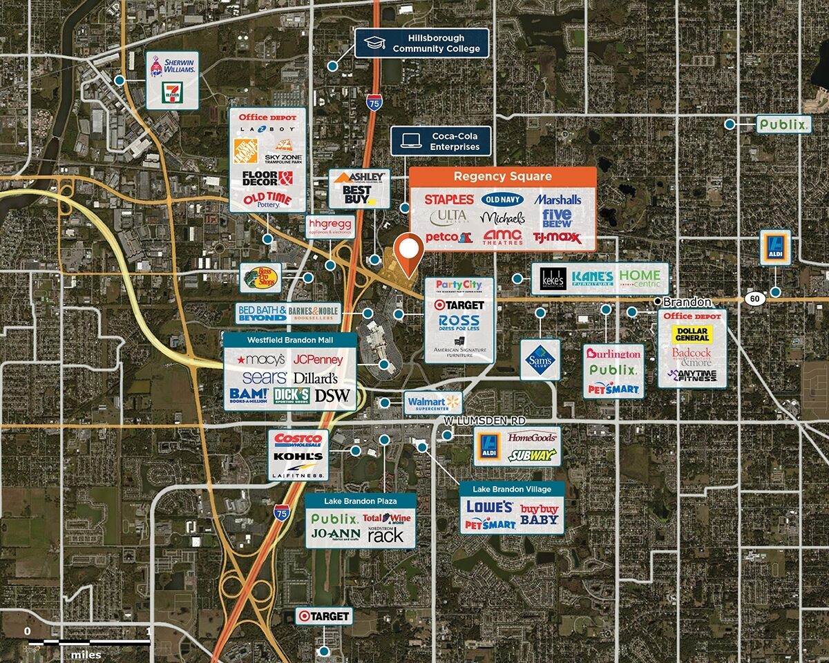 Regency Square Trade Area Map for Brandon, FL 33511