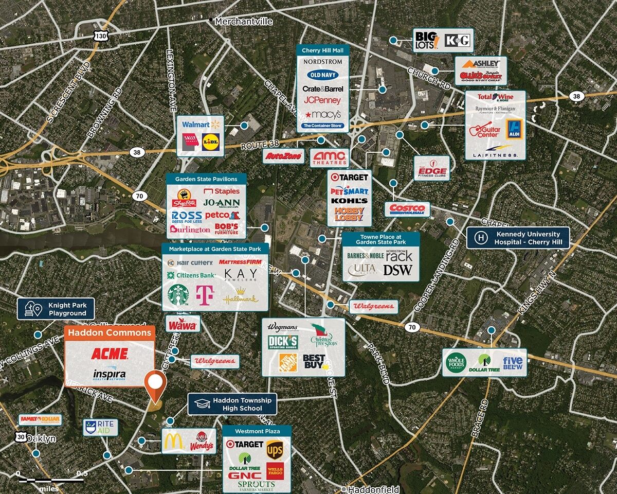 Haddon Commons Trade Area Map for Westmont, NJ 08108