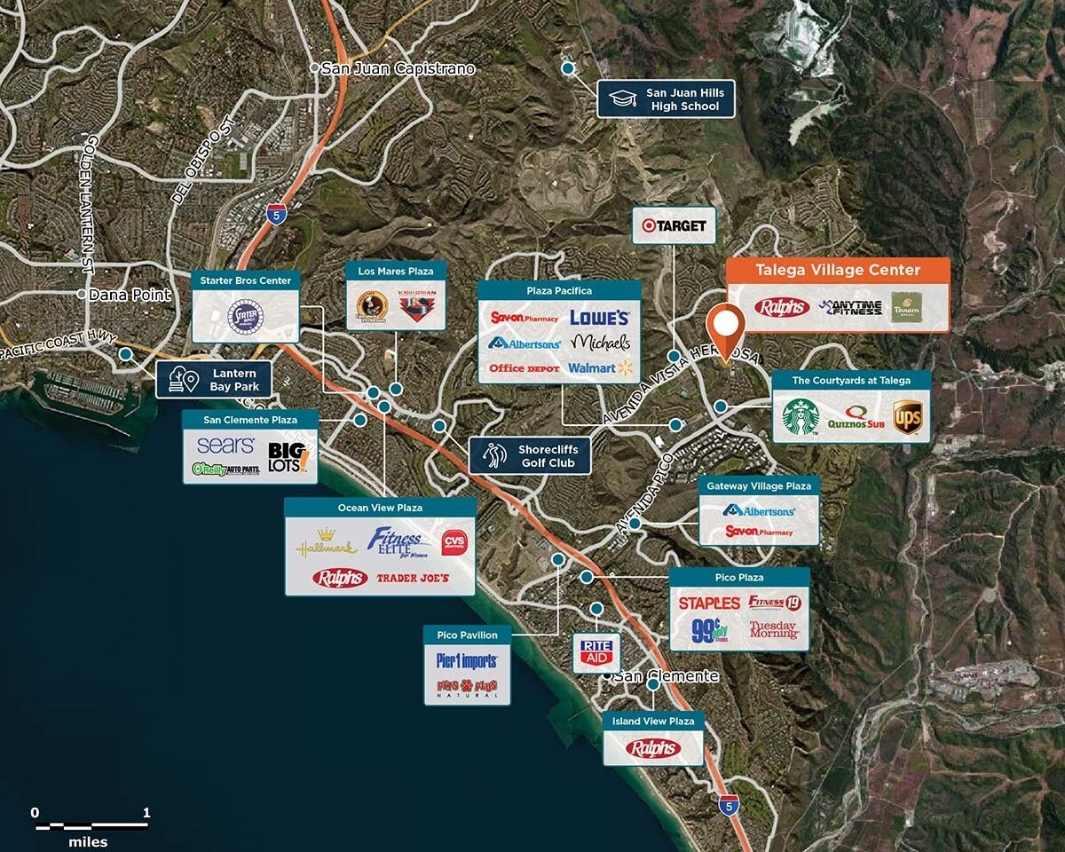 Talega Village Center Trade Area Map for San Clemente, CA 92673
