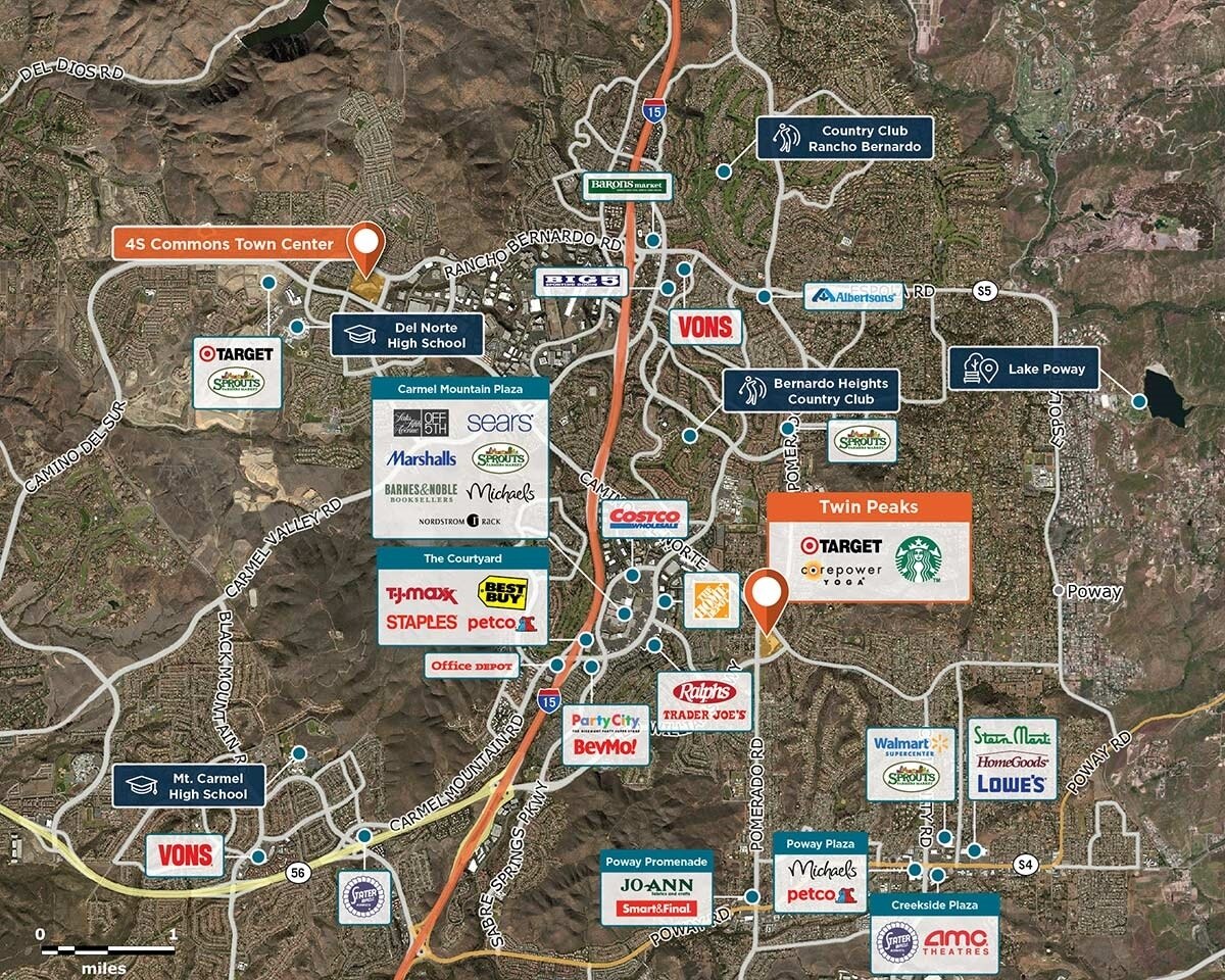 Twin Peaks Trade Area Map for Poway, CA 92064