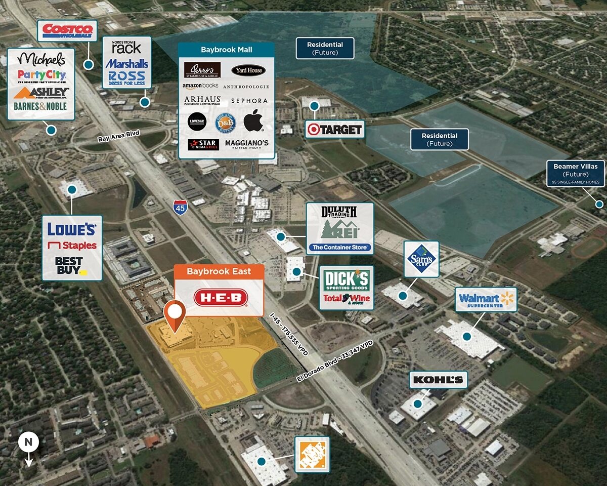 Baybrook East Trade Area Map for Webster, TX 77598