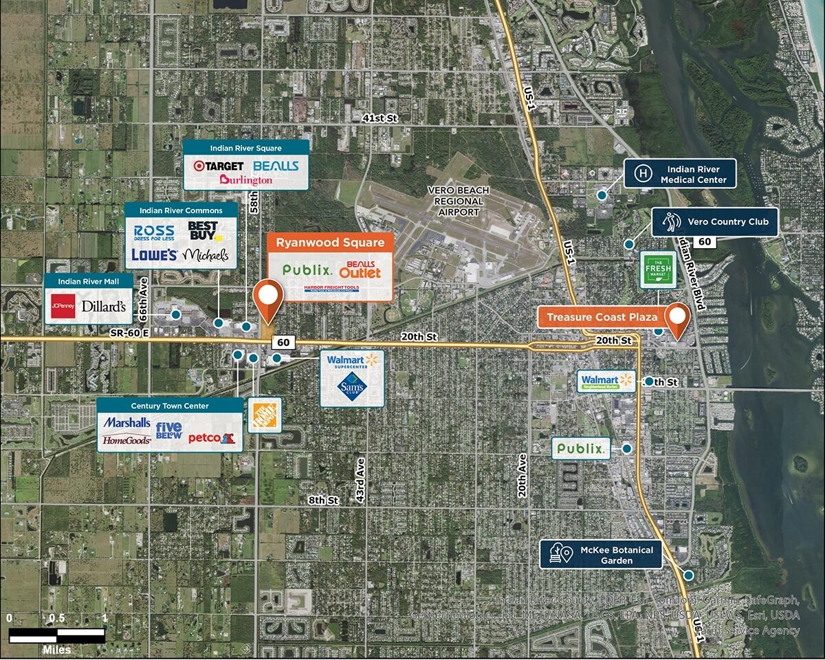 Ryanwood Square Trade Area Map for Vero Beach, FL 32966