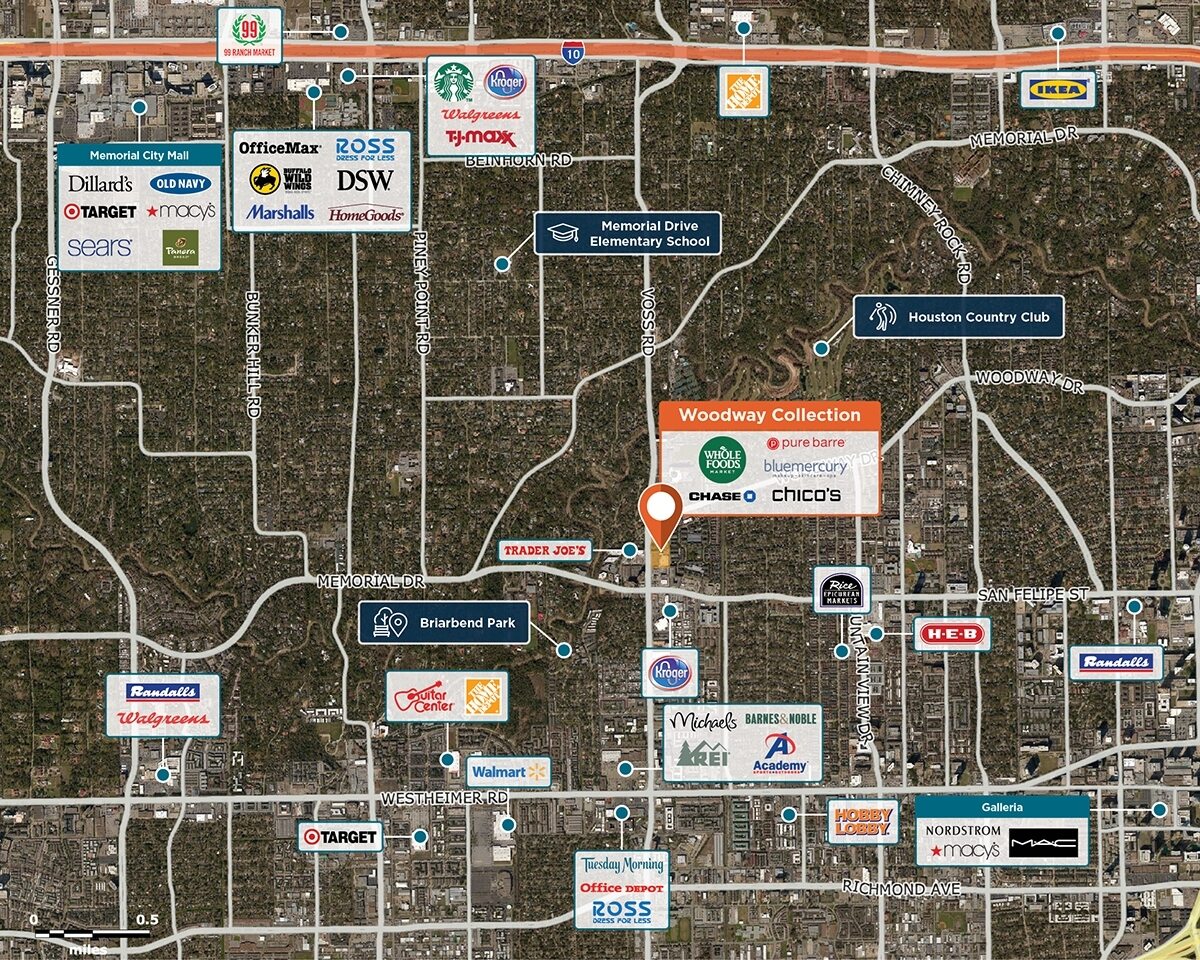 Woodway Collection Trade Area Map for Houston, TX 77057