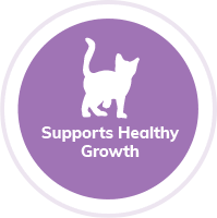 Supports healthy growth kitten badge