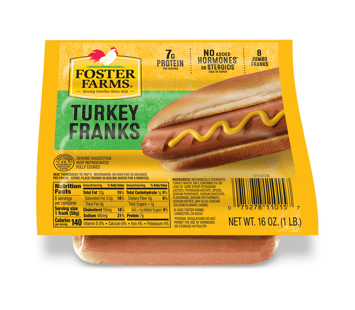 Turkey Franks - 16 oz. - Products - Foster Farms