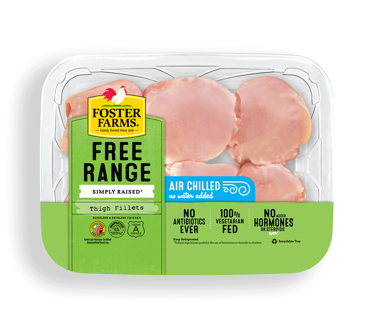 Fresh Natural Boneless Skinless Chicken Thigh Fillets Value Pack Products  Foster Farms