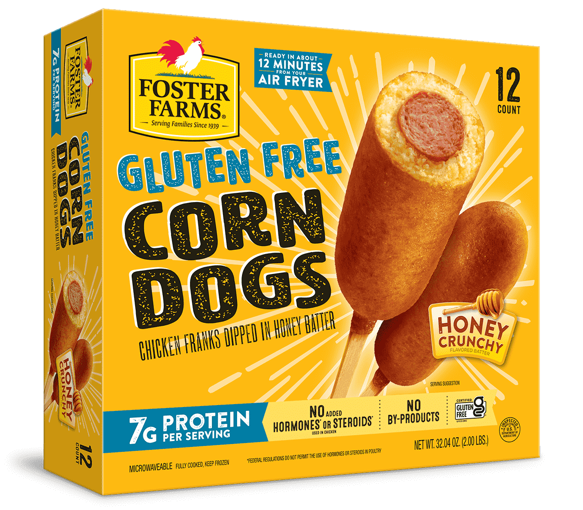 Gluten Free Corn Dogs Honey Crunchy 12 ct - Products - Foster Farms
