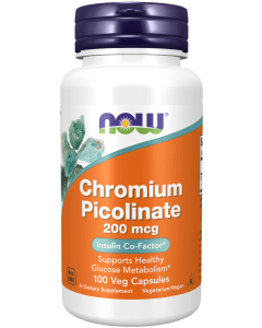 NOW Foods Chromium Picolinate 200 mcg - 100 Veg Capsules
