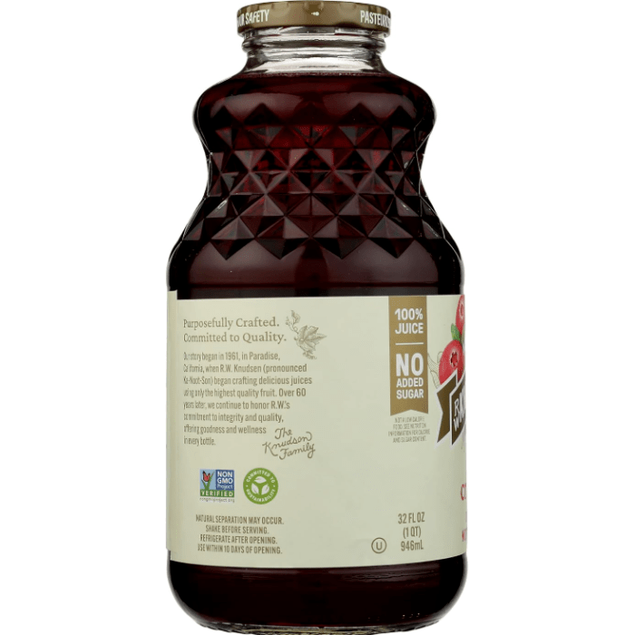RW Knudsen Just Cranberry Juice, 32oz. | Fruitful Yield