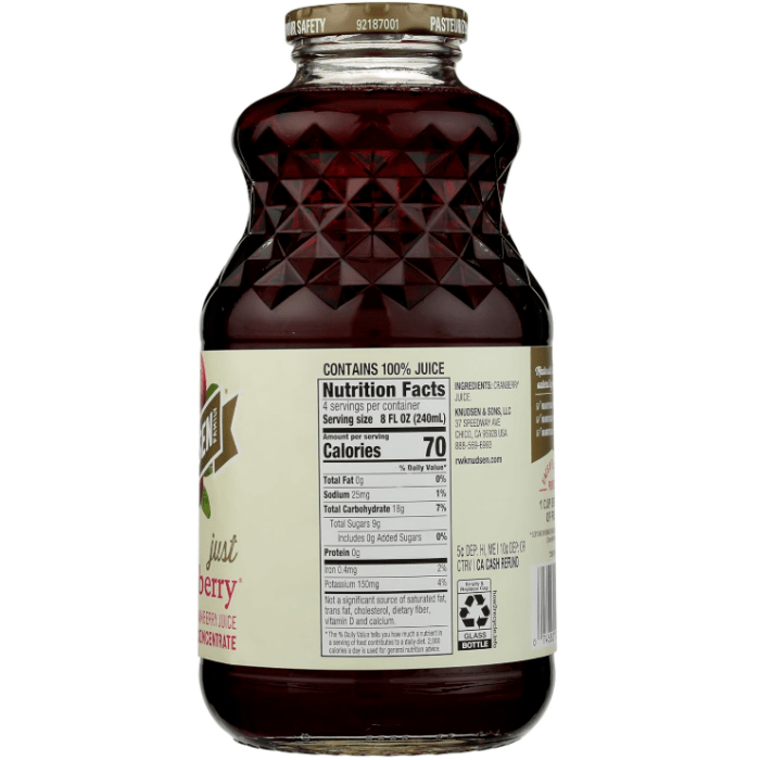 RW Knudsen Just Cranberry Juice, 32oz. | Fruitful Yield