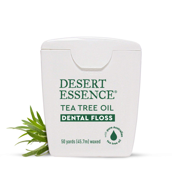 Desert Essence Tea Tree Oil Dental Floss, Waxed, 50 yards product packaging