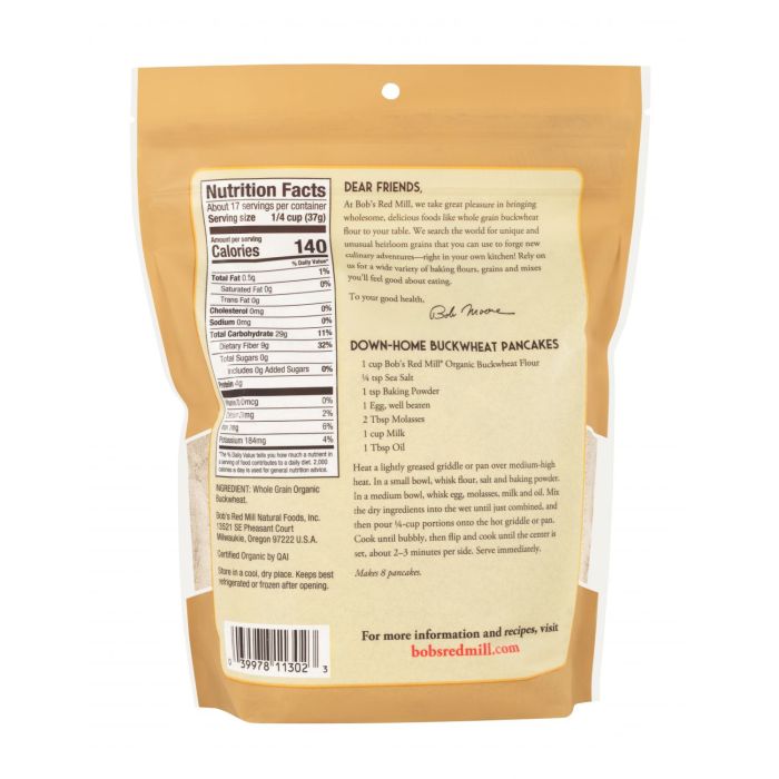 Bob's Red Mill Organic Buckwheat flour, 22 oz. | Fruitful Yield