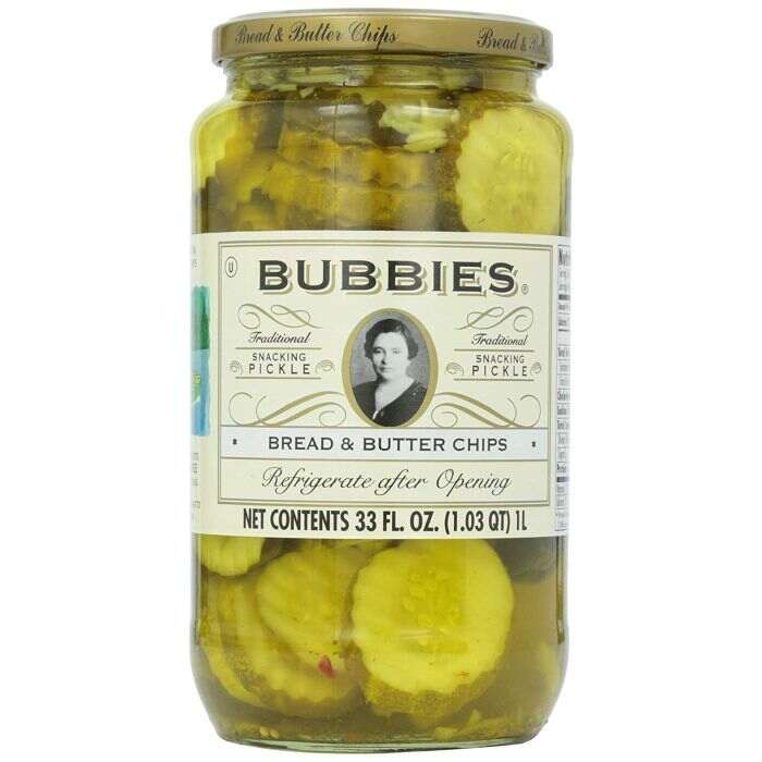 Bubbies Bread Butter Pickle Chips 33 Fl Oz Fruitful Yield