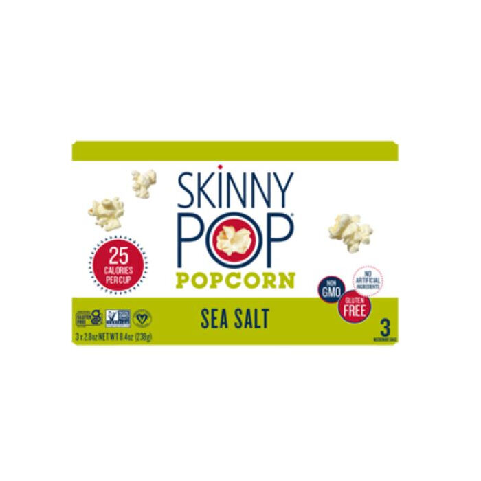 Skinny Pop Sea Salt Microwave Popcorn, 3 pack