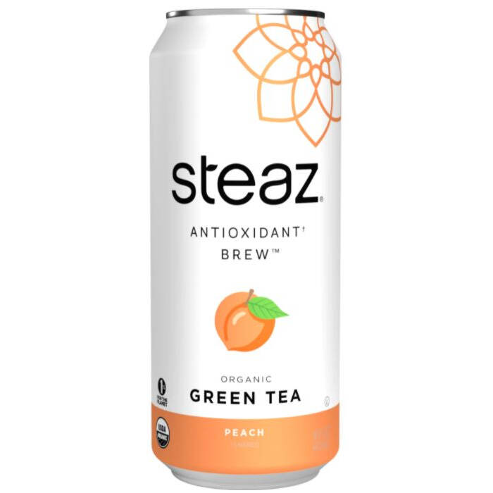 Steaz Organic Green Tea, Peach, 16 fl. oz.
