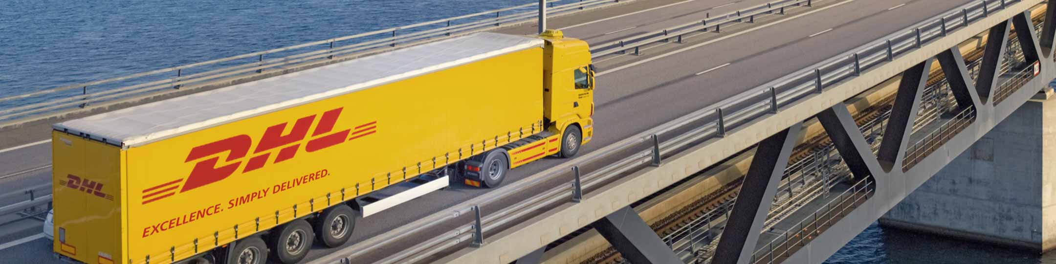 DHL trucks in motion