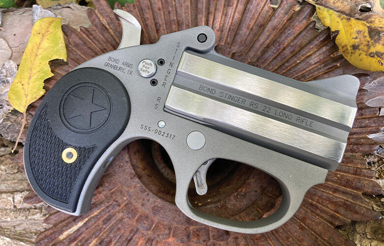 Bond Arms Stinger in .22 LR - although made of steel, the new Stinger remains so light that pocket carry with it remains very discreet. Buy it on GunBroker.com