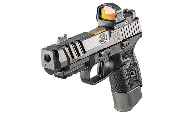 The FN 509 CC Edge with a 4.25-inch barrel is available with 10-, 12-, and 15-round magazines. It’s offered in gray and black/gray. New Gun Releases for 2023: Handguns. Buy on GunBroker.com 