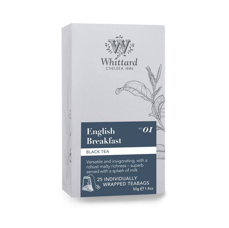 English Breakfast 25 Individually Wrapped Tea Bags Box