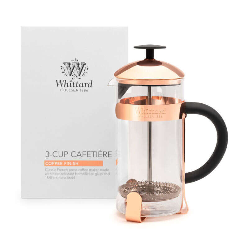 Whittard Copper 3-Cup Cafetière with box