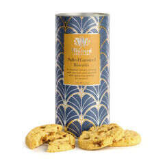 Salted Caramel Biscuits with biscuits out of tub