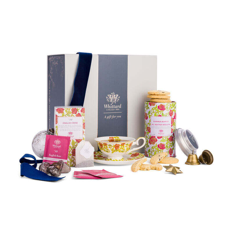 The Tea Discoveries English Rose Gift Set styled for Christmas
