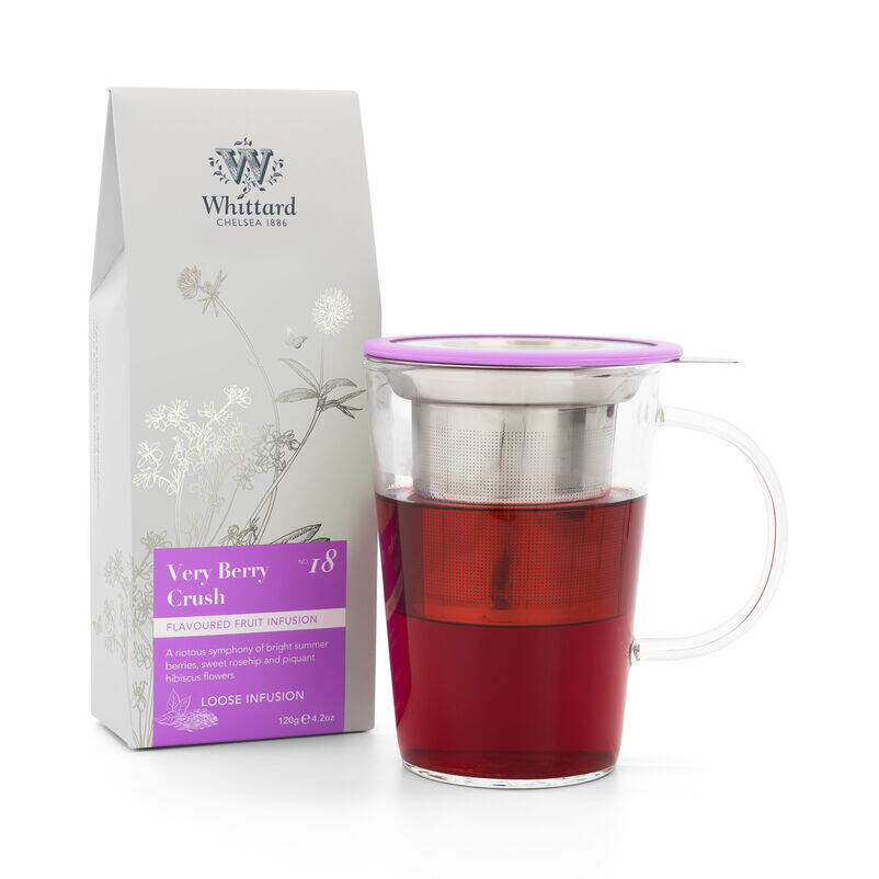 Very Berry Crush Loose Tea in Tea Pouch with pao mug