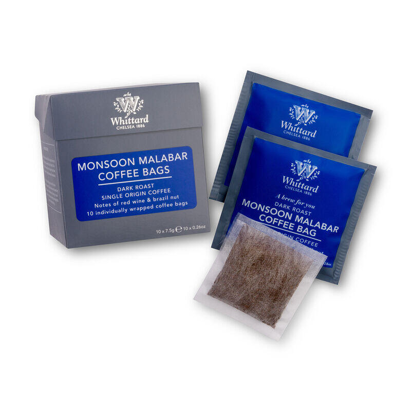 Monsoon Malabar Coffee Bags with Coffee Bag and wrapper