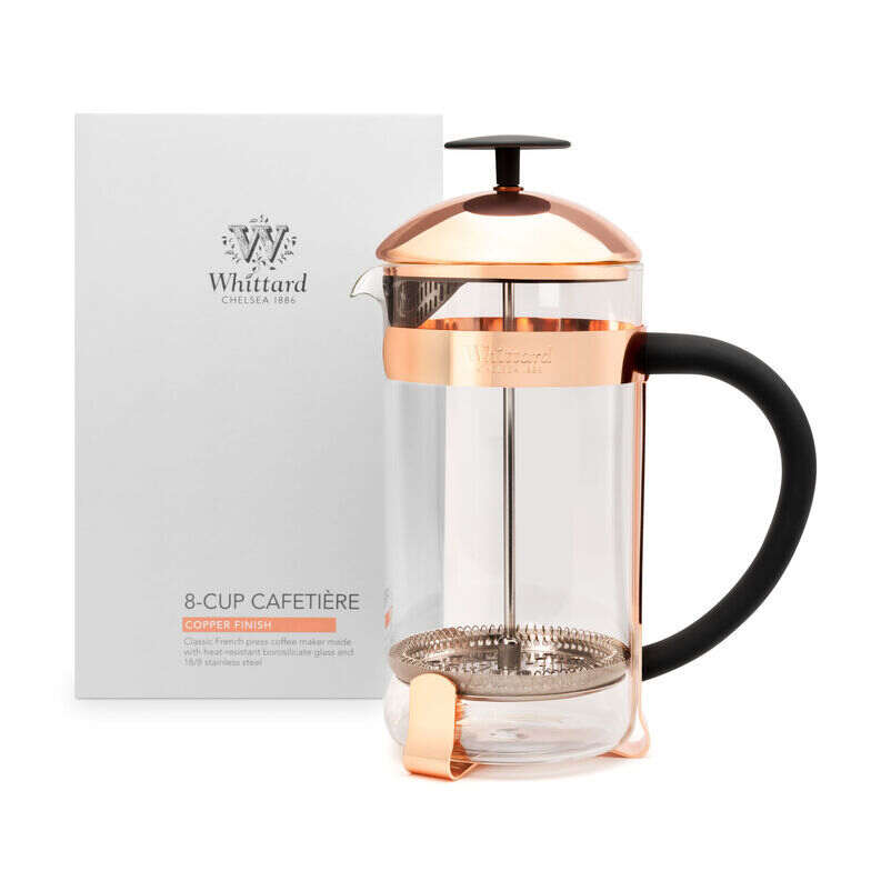 Whittard Copper 8-Cup Cafetière with box