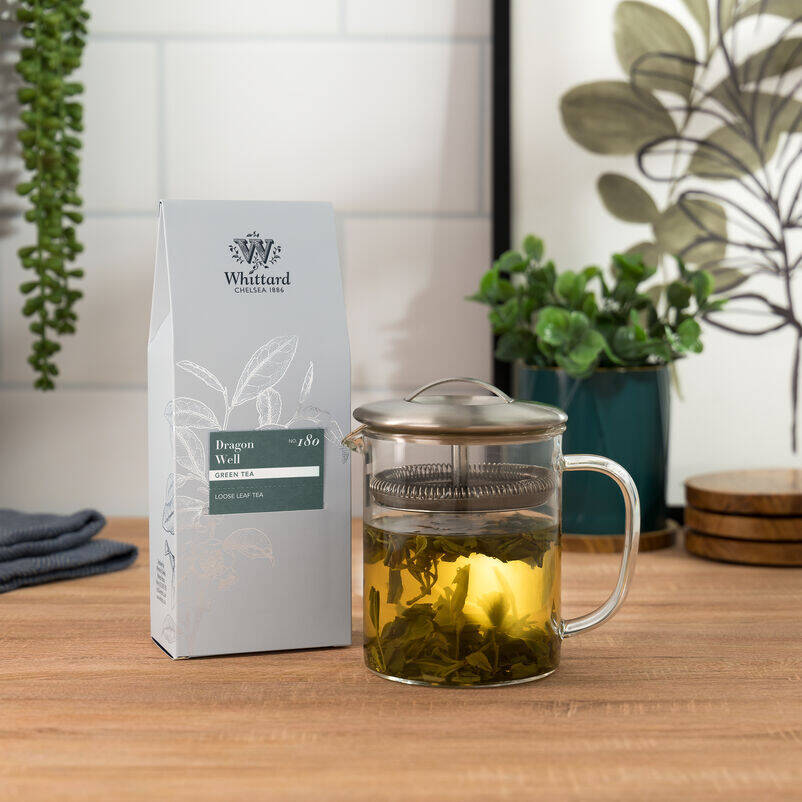 Dragon Well Loose Tea pouch with greenwich