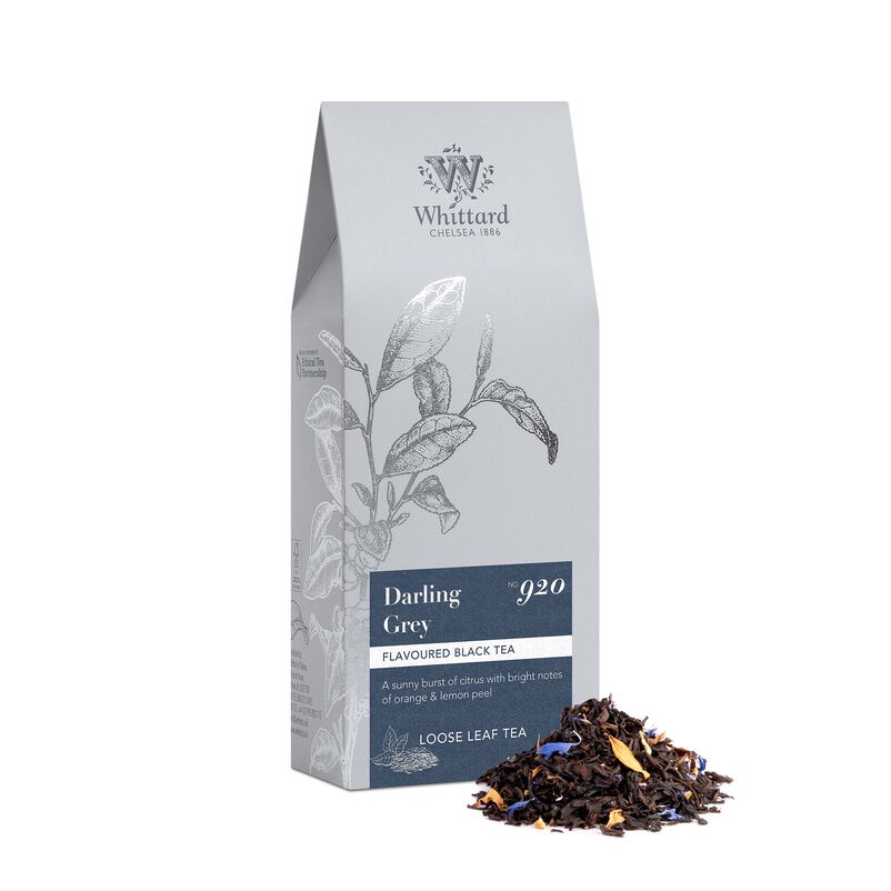 Darling Grey Loose tea pouch with tea outside