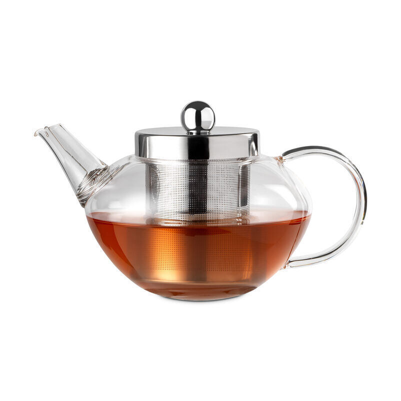 Pimlico Glass Teapot with Infuser with tea inside