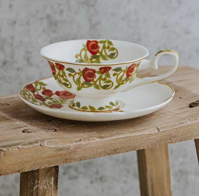 English Rose Tea Discoveries Tea Cup & Saucer
