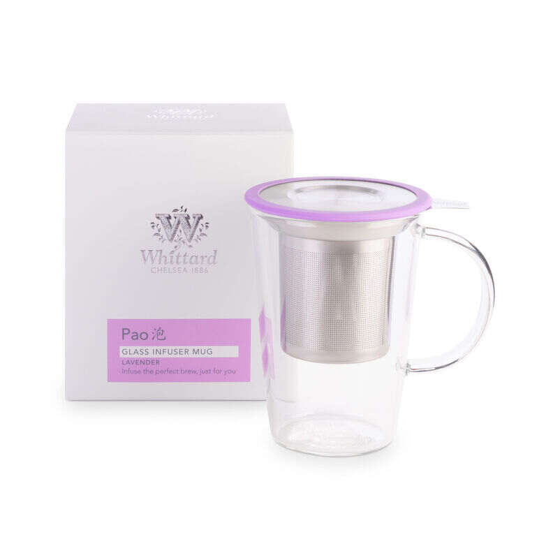 Lavender Glass Infuser Pao Mug with box