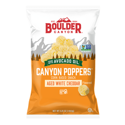 Boulder Canyon Avocado Oil Canyon Poppers, Aged White Cheddar