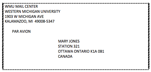 Postal address. Apartment address example.