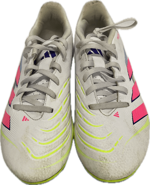 Used Adidas Soccer Cleats White And Neon Pink Senior 6.5 display picture 1
