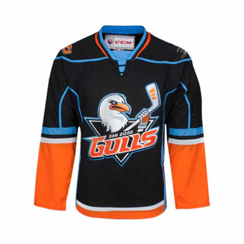 Maillot Vintage San Diego Gulls Hockey Signé – Taille XXL, Orange, Collector
