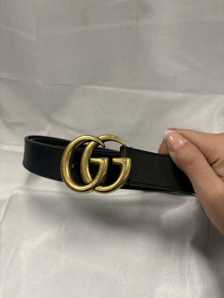 Gucci belt slightly used Wide Leather Gucci Belt with Double G buckle - Size 80-32  main image 3