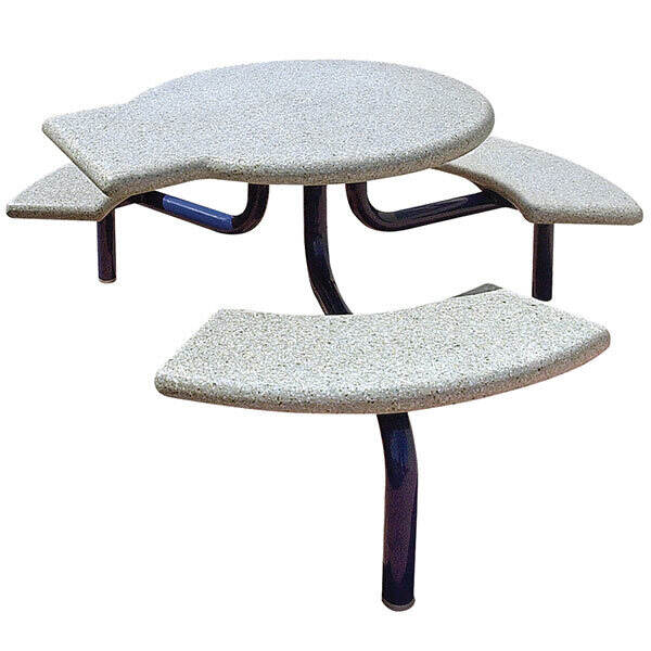 Paragraph ice bay 3-Seat Round Concrete ADA Compliant Table Set with Metal Legs | Wausau Tile