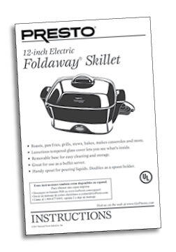 Instruction Book for the Foldaway<sup>®</sup> skillet - Skillets