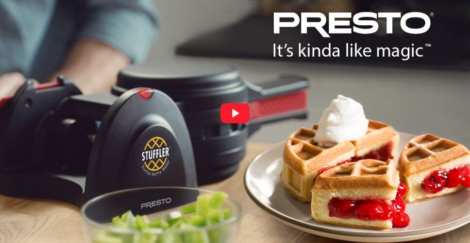 Presto Stuffler FlipSide Belgian Waffle Maker - Cooks Stuffed Waffles and  Flips for Even Baking